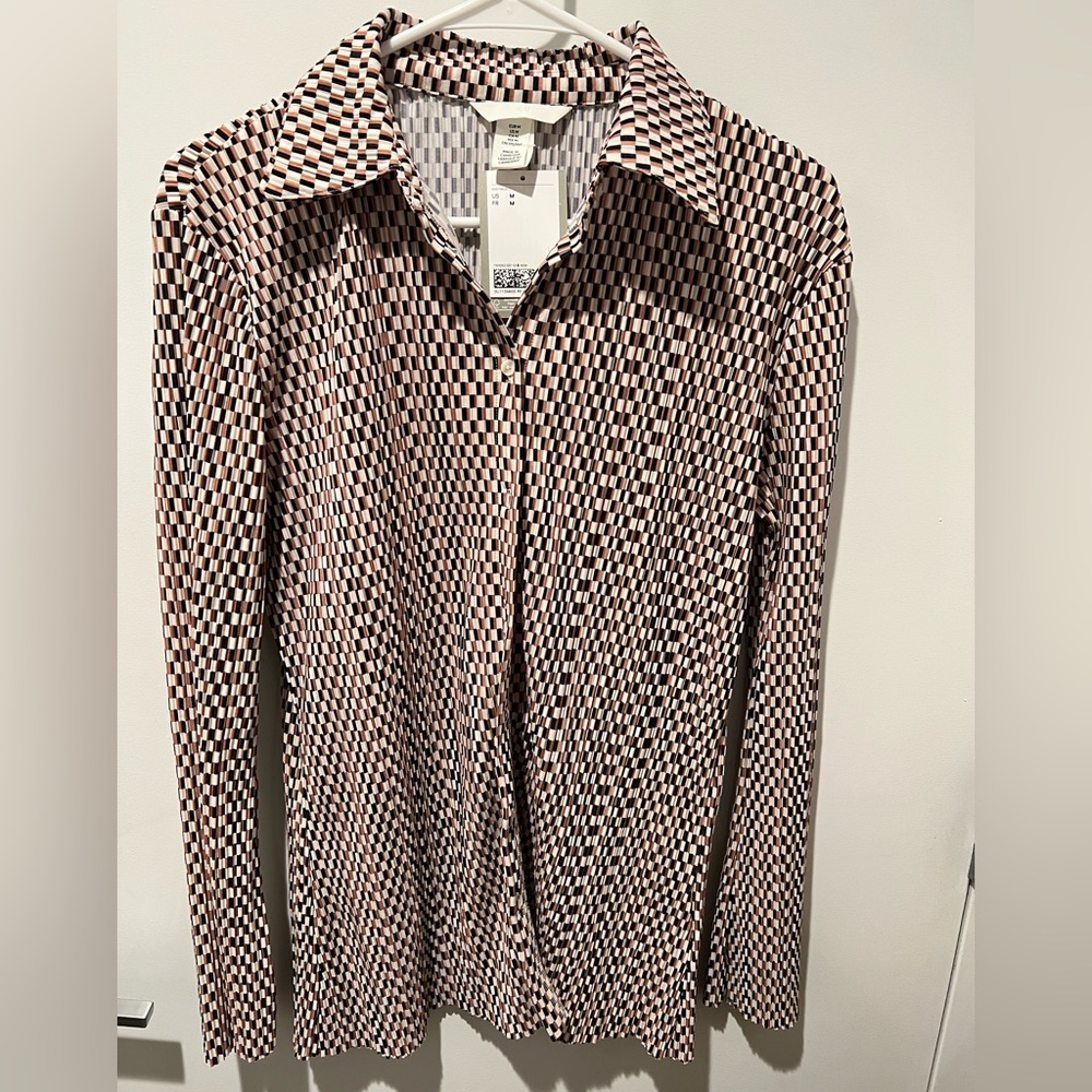 Textured Jersey button up shirt H&M NWT - Picture 6 of 6